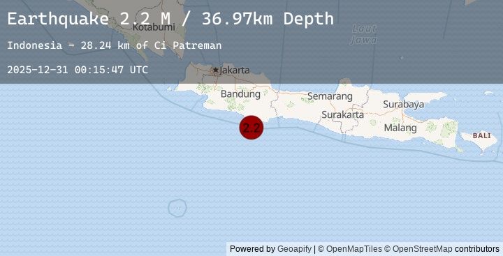 Map of Java, Indonesia