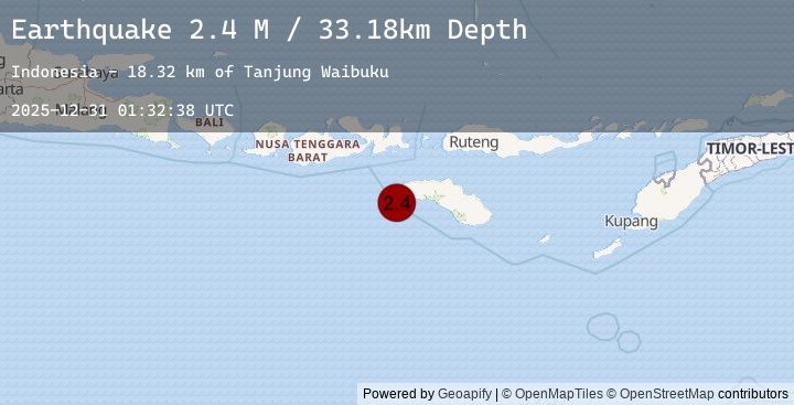 Map of Sumbawa Region, Indonesia