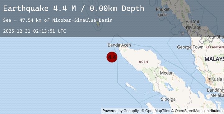 Map of Off West Coast of Northern Sumatra