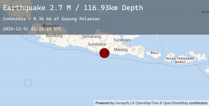 Map of Java, Indonesia