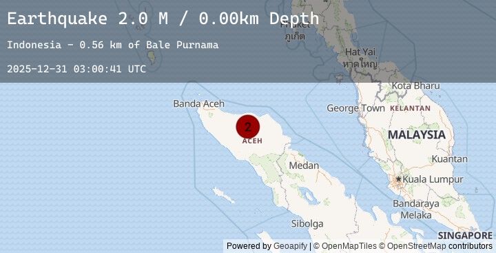 Map of Northern Sumatra, Indonesia