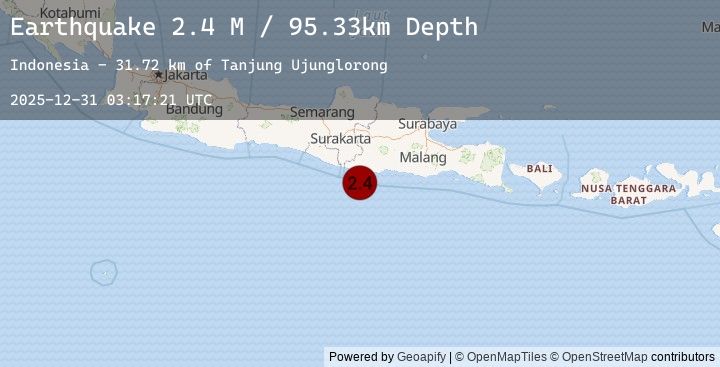 Map of Java, Indonesia