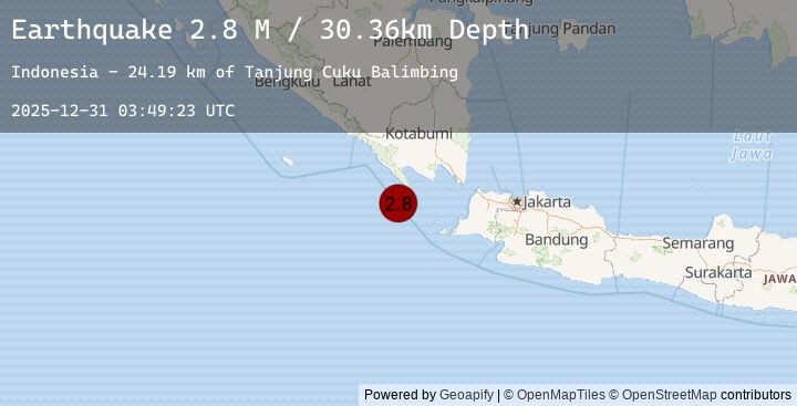 Map of Sunda Strait, Indonesia
