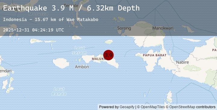 Map of Seram, Indonesia