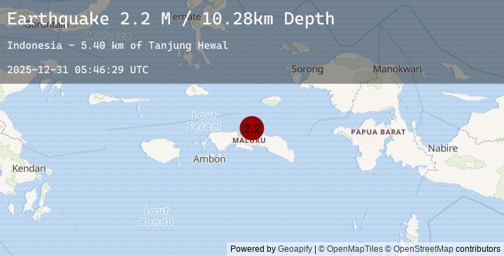 Map of Seram, Indonesia