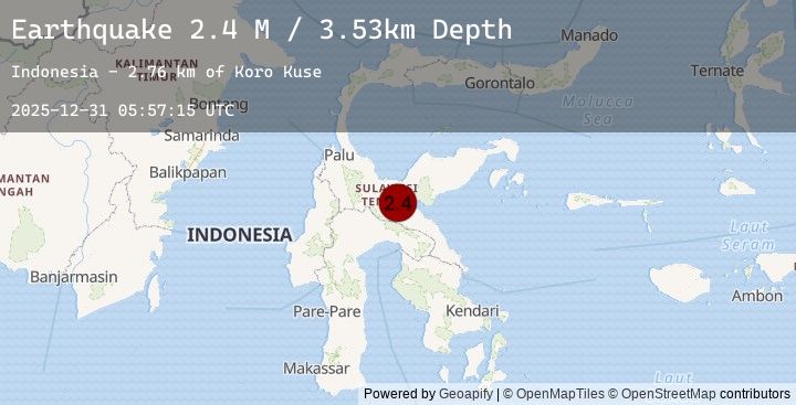 Map of Sulawesi, Indonesia