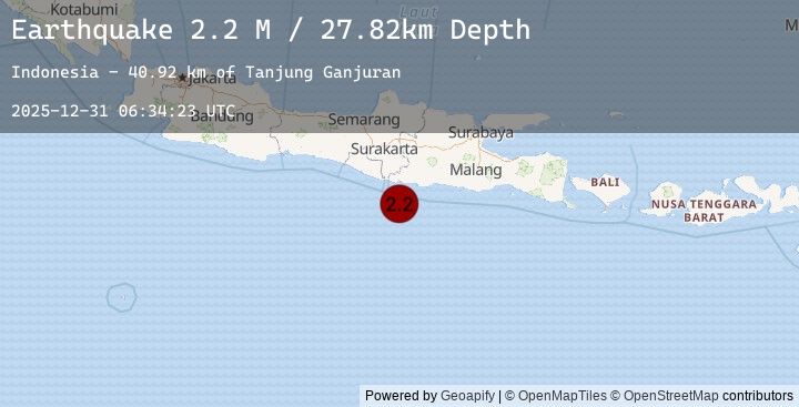 Map of Java, Indonesia