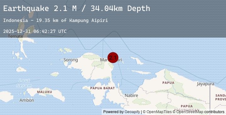 Map of West Papua Region, Indonesia