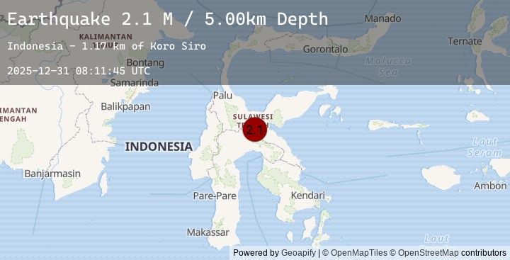 Map of Sulawesi, Indonesia