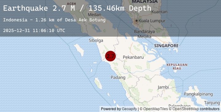 Map of Northern Sumatra, Indonesia