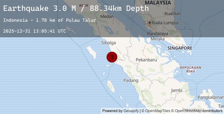 Map of Northern Sumatra, Indonesia