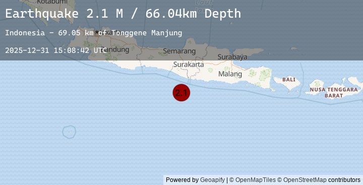 Map of Java, Indonesia