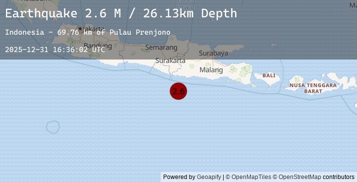 Map of Java, Indonesia