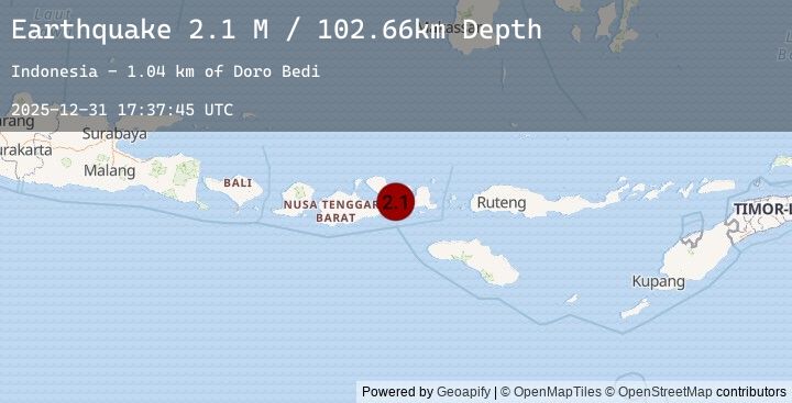 Map of Sumbawa Region, Indonesia