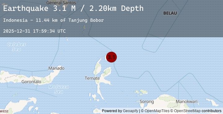 Map of Halmahera, Indonesia