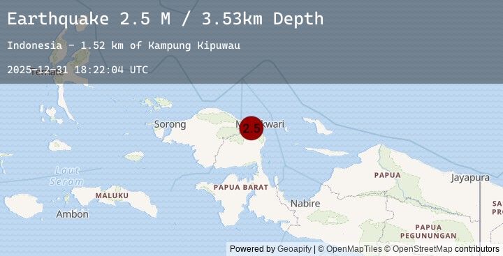 Map of West Papua Region, Indonesia