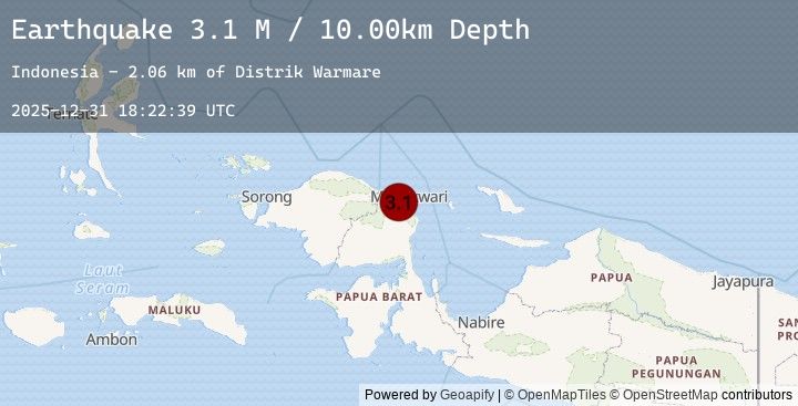 Map of West Papua Region, Indonesia
