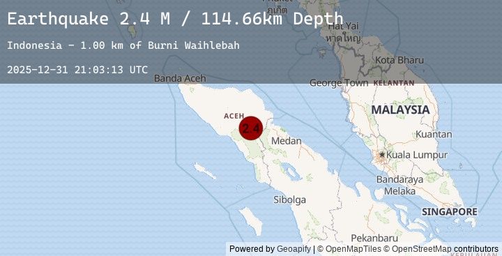 Map of Northern Sumatra, Indonesia
