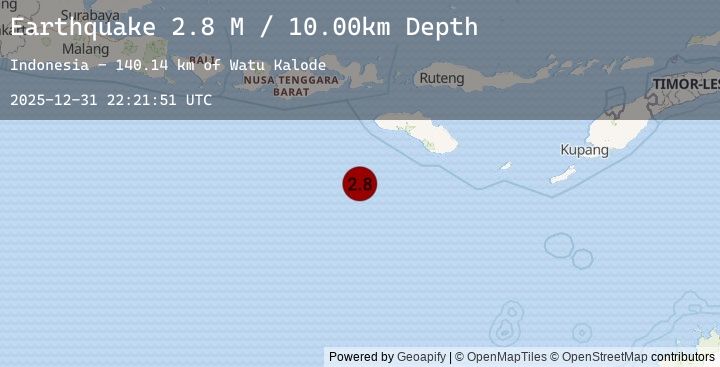 Map of South of Sumbawa, Indonesia