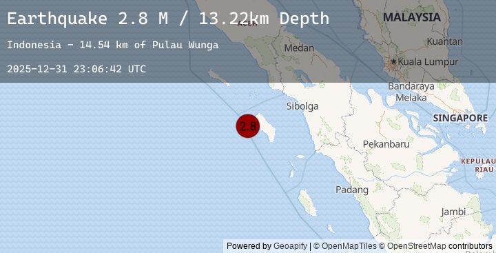 Map of Northern Sumatra, Indonesia