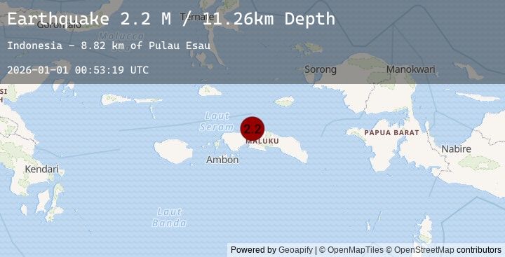 Map of Seram, Indonesia