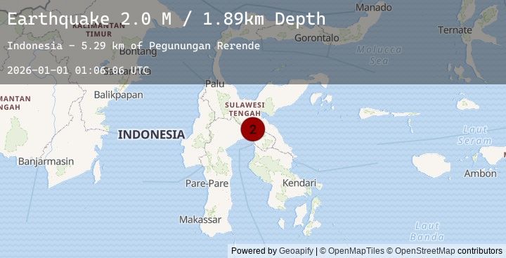 Map of Sulawesi, Indonesia