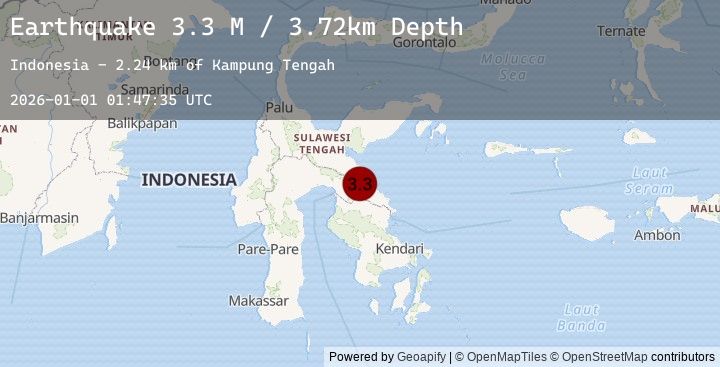 Map of Sulawesi, Indonesia