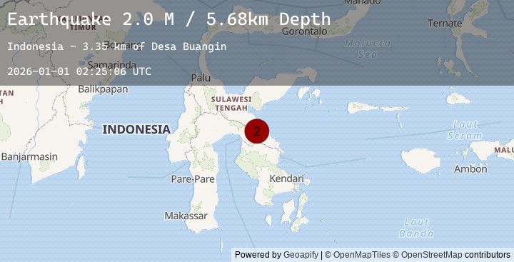 Map of Sulawesi, Indonesia