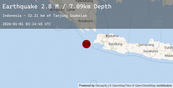 Map of Sunda Strait, Indonesia