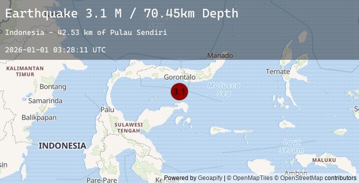 Map of Minahassa Peninsula, Sulawesi