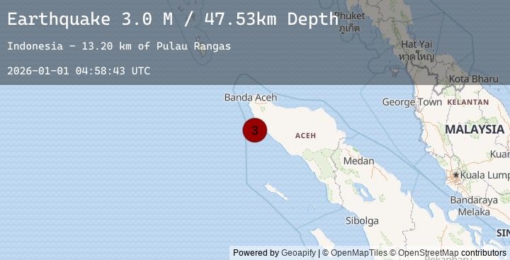Map of Northern Sumatra, Indonesia