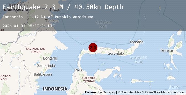 Map of Minahassa Peninsula, Sulawesi