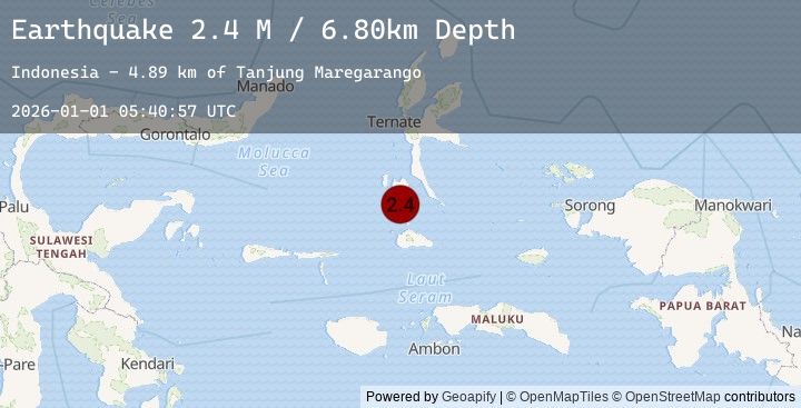 Map of Halmahera, Indonesia