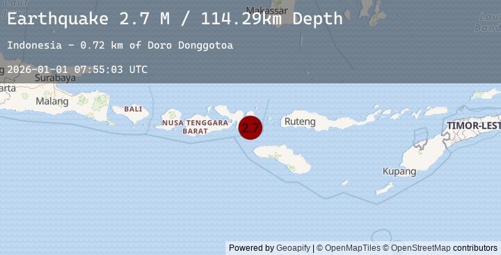 Map of Sumbawa Region, Indonesia