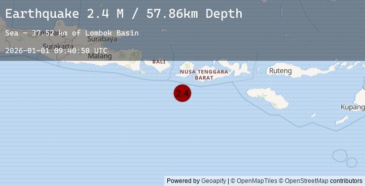 Map of Sumbawa Region, Indonesia