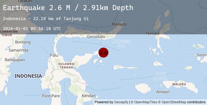 Map of Minahassa Peninsula, Sulawesi