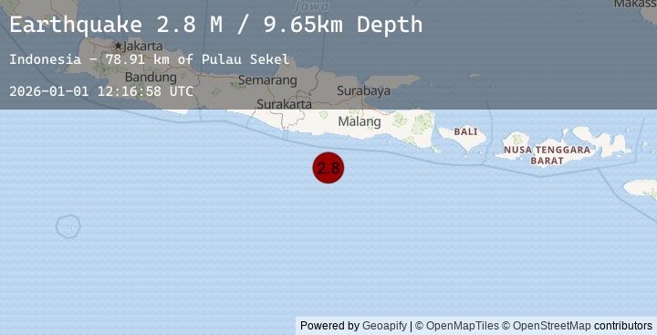 Map of South of Java, Indonesia