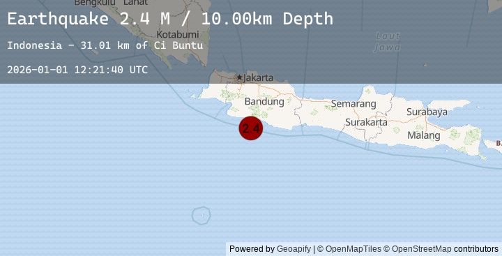Map of Java, Indonesia
