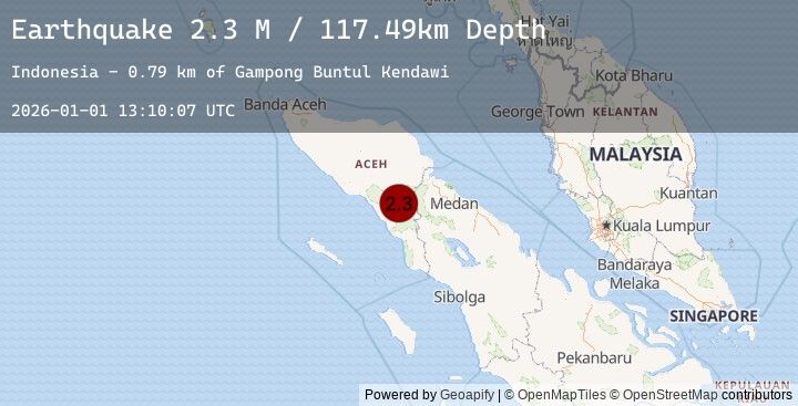 Map of Northern Sumatra, Indonesia