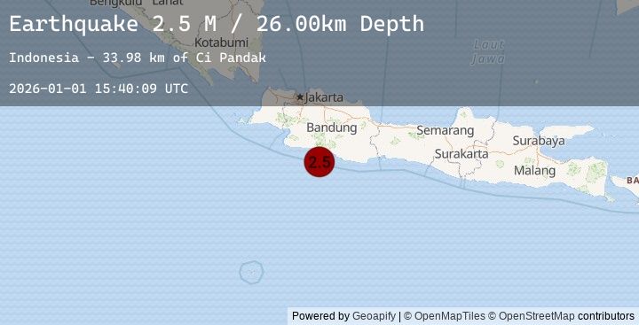 Map of Java, Indonesia