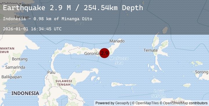 Map of Minahassa Peninsula, Sulawesi