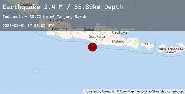 Map of Java, Indonesia