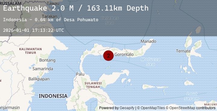Map of Minahassa Peninsula, Sulawesi