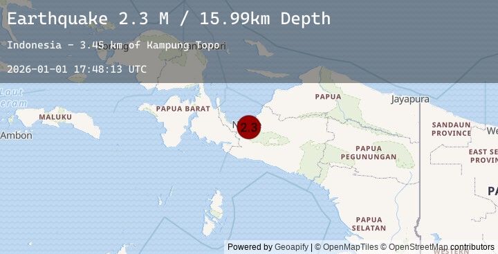 Map of West Papua Region, Indonesia