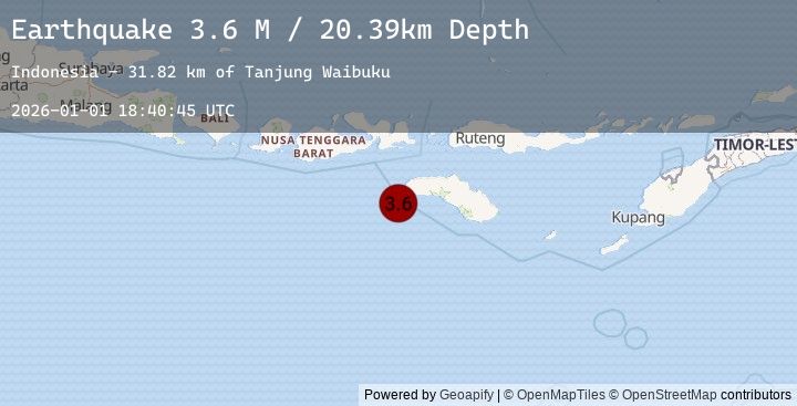 Map of Sumbawa Region, Indonesia