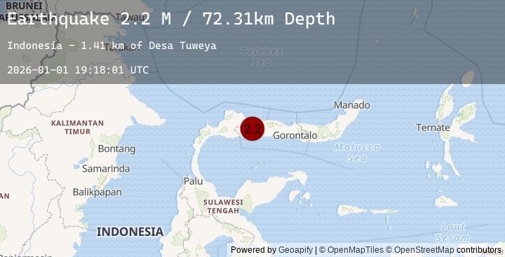 Map of Minahassa Peninsula, Sulawesi