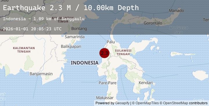 Map of Sulawesi, Indonesia