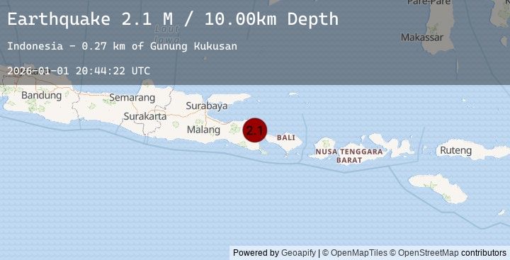 Map of Bali Region, Indonesia