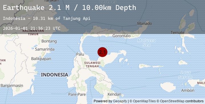 Map of Minahassa Peninsula, Sulawesi