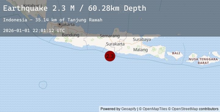 Map of Java, Indonesia